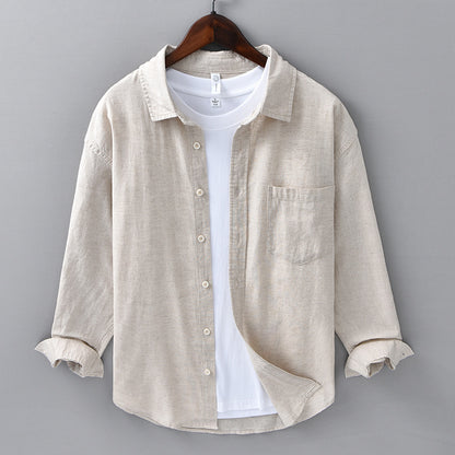 Men's Linen Long Sleeve Casual Shirt