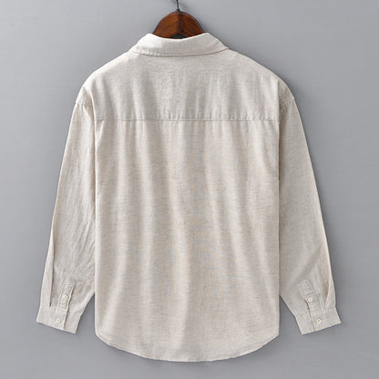 Men's Linen Long Sleeve Casual Shirt