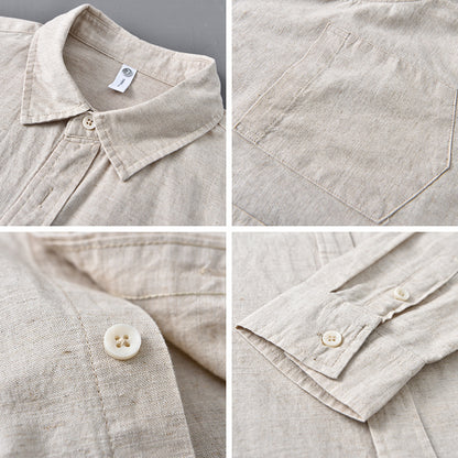 Men's Linen Long Sleeve Casual Shirt